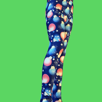 Christmas Baubles design full length stretch leggings
