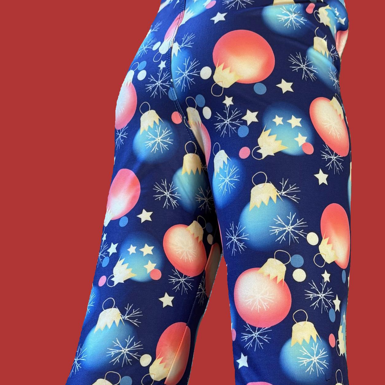 Christmas Baubles design full length stretch leggings