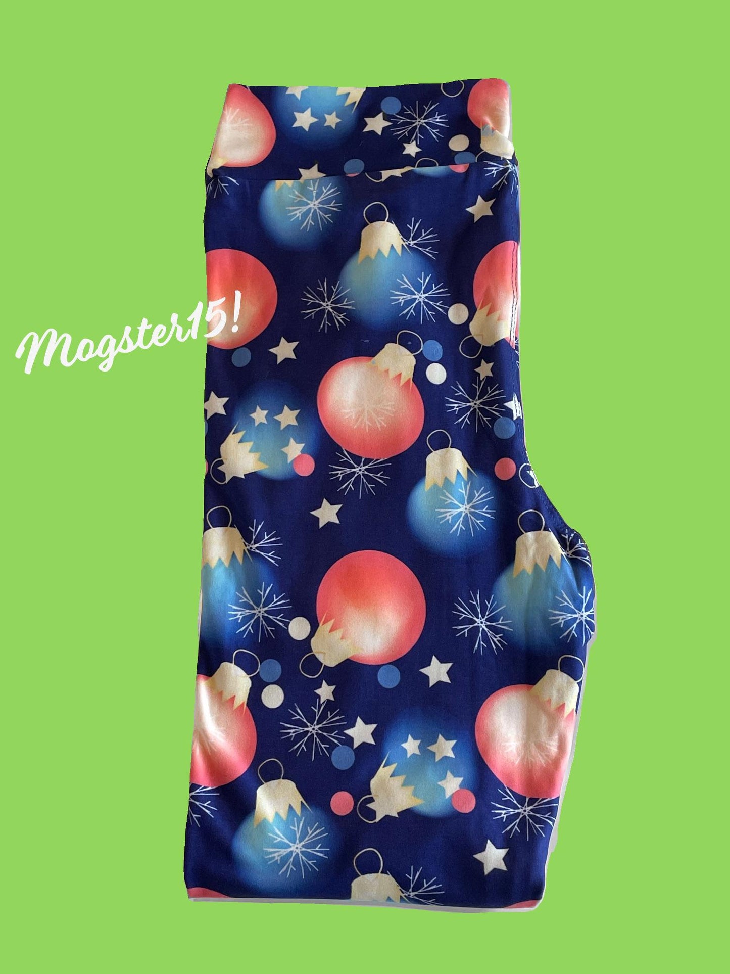 Christmas Baubles design full length stretch leggings