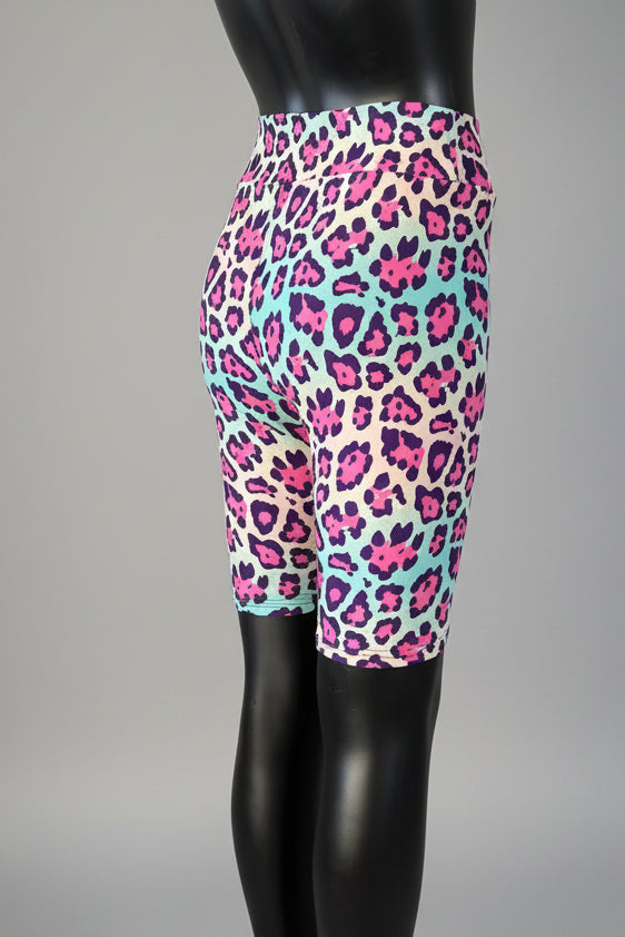 Colourful leopard design soft touch shorts