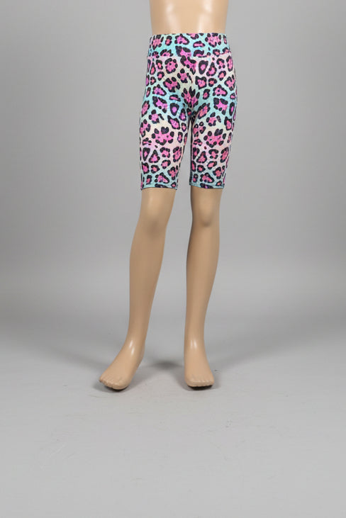 Colourful leopard design soft touch shorts