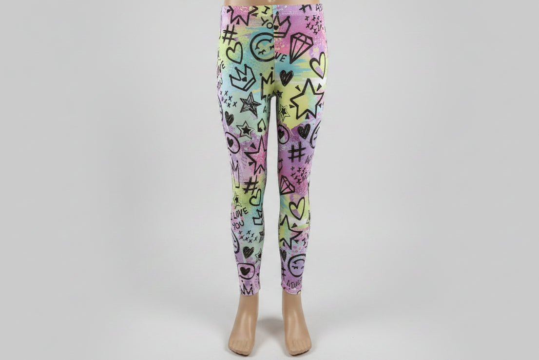 Cool scrawl design full length leggings