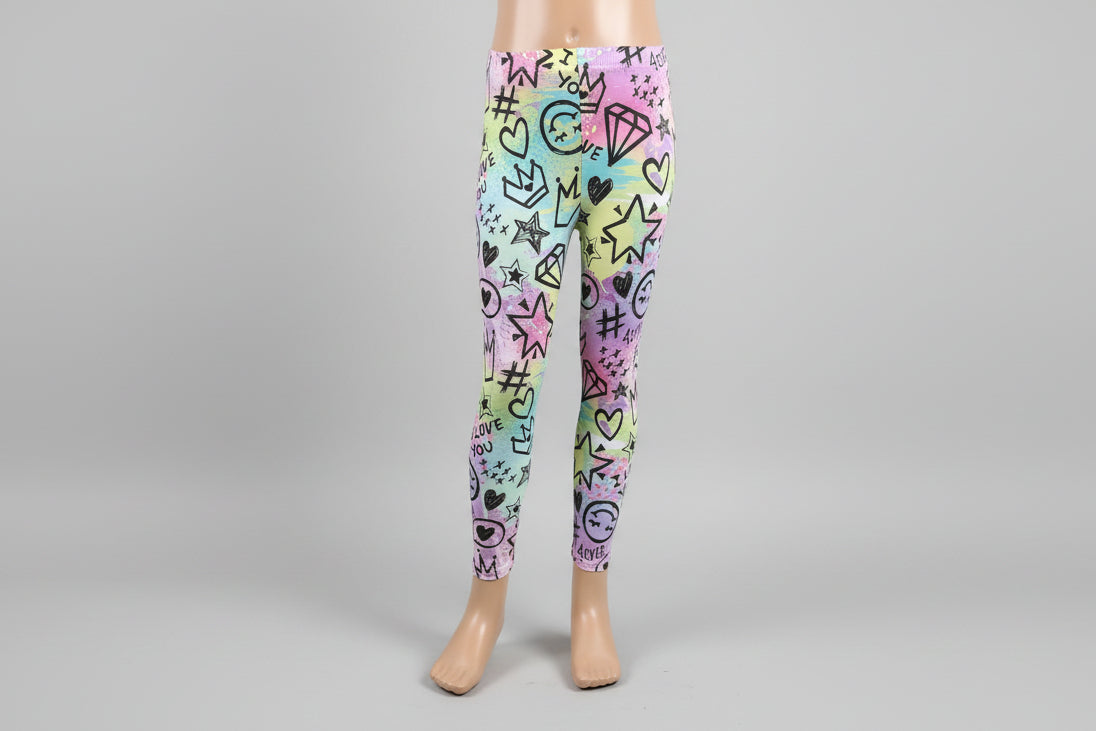 Cool scrawl design full length leggings