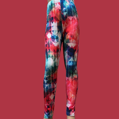 'Diamonds' design full length stretch leggings