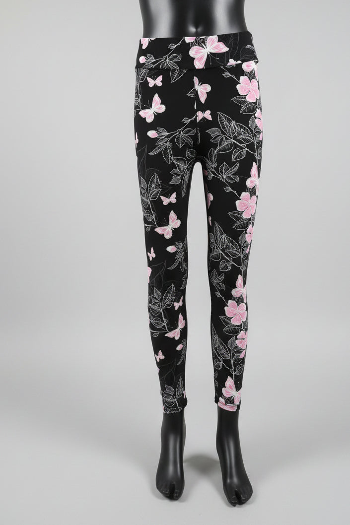 Flower & butterfly patterned leggings