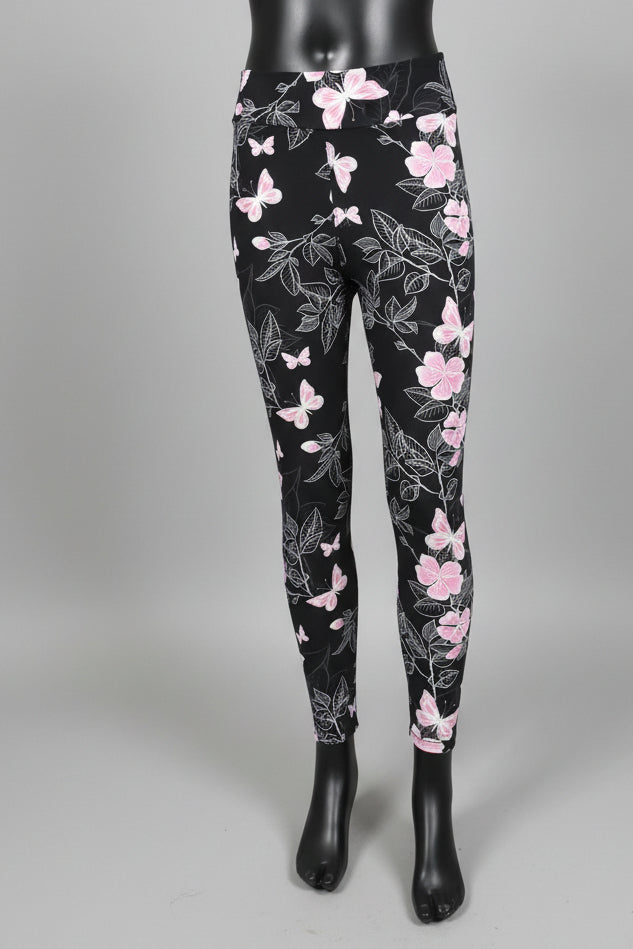 Flower & butterfly patterned leggings