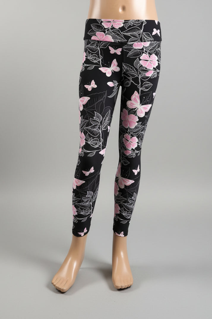 Flower & butterfly patterned leggings