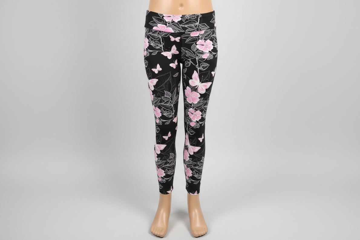Flower & butterfly patterned leggings