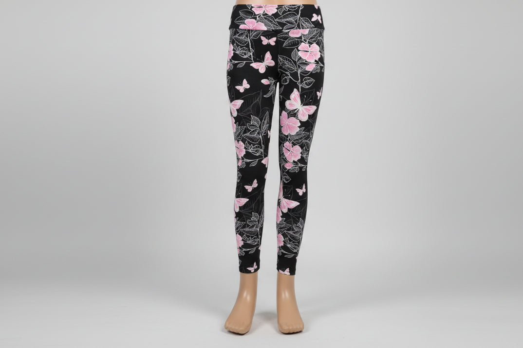 Flower & butterfly patterned leggings