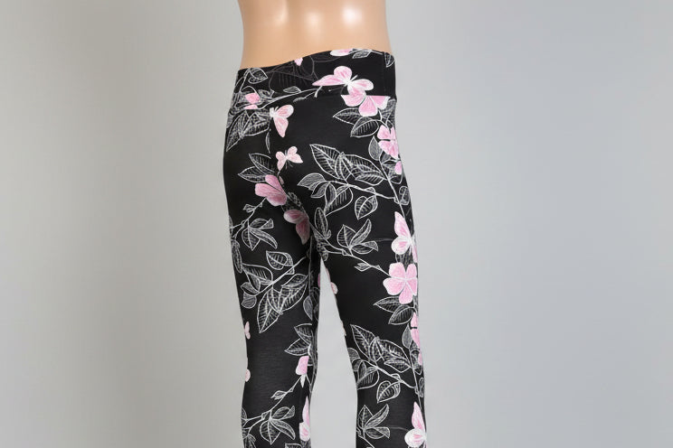 Flower & butterfly patterned leggings