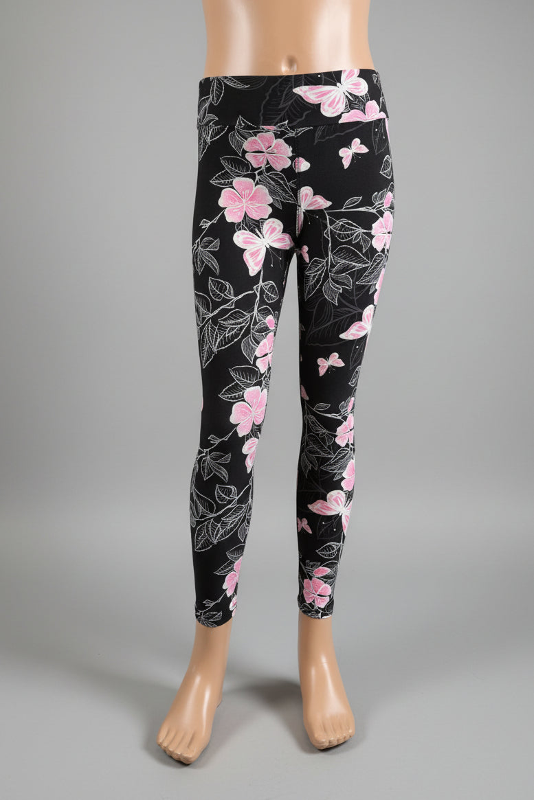 Flower & butterfly patterned leggings