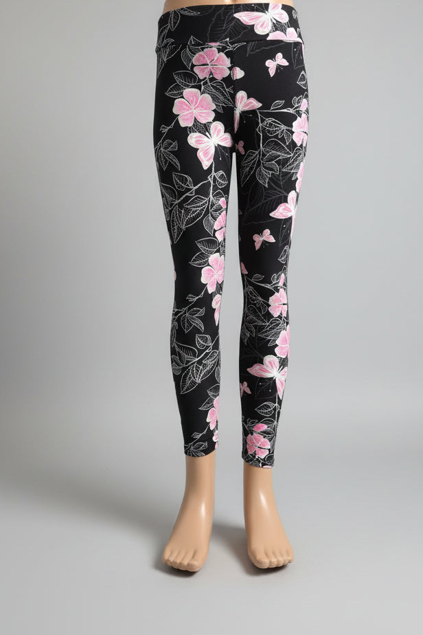 Flower & butterfly patterned leggings