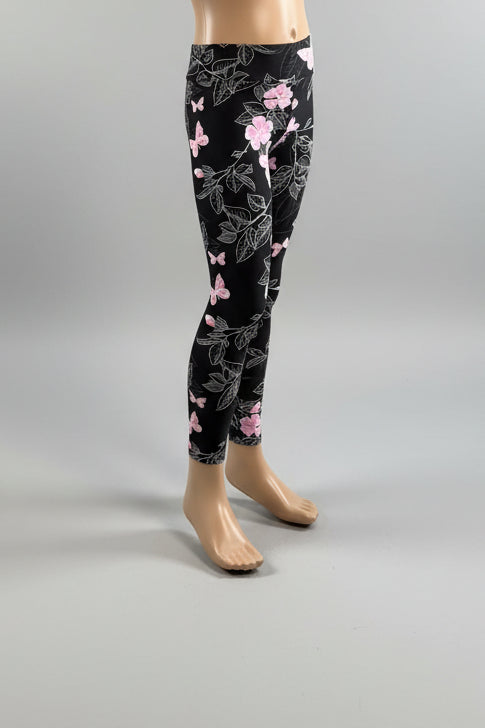 Flower & butterfly patterned leggings