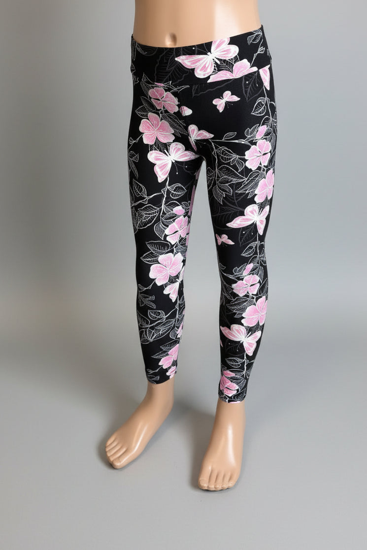 Flower & butterfly patterned leggings