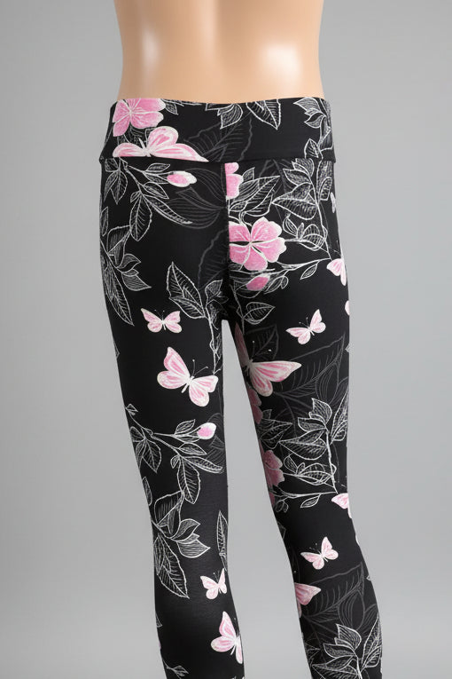 Flower & butterfly patterned leggings