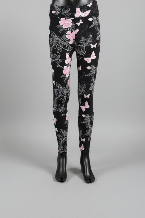 Flower & butterfly patterned leggings