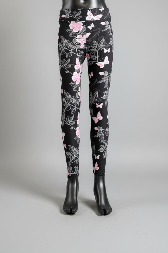 Flower & butterfly patterned leggings