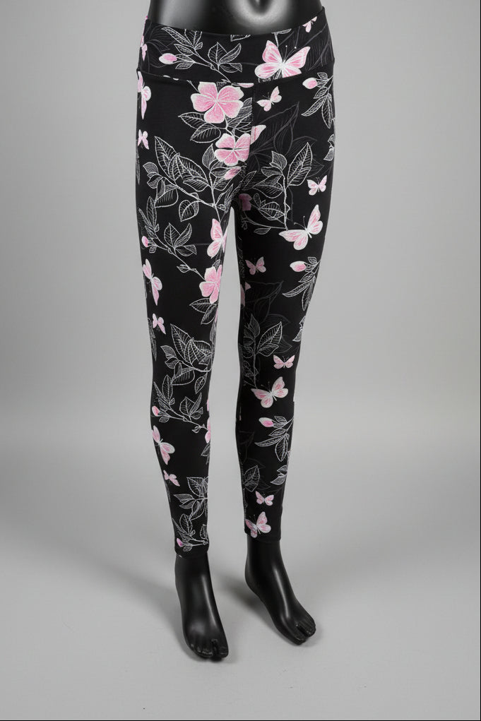 Flower & butterfly patterned leggings