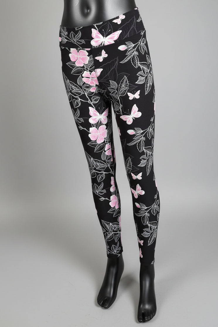 Flower & butterfly patterned leggings