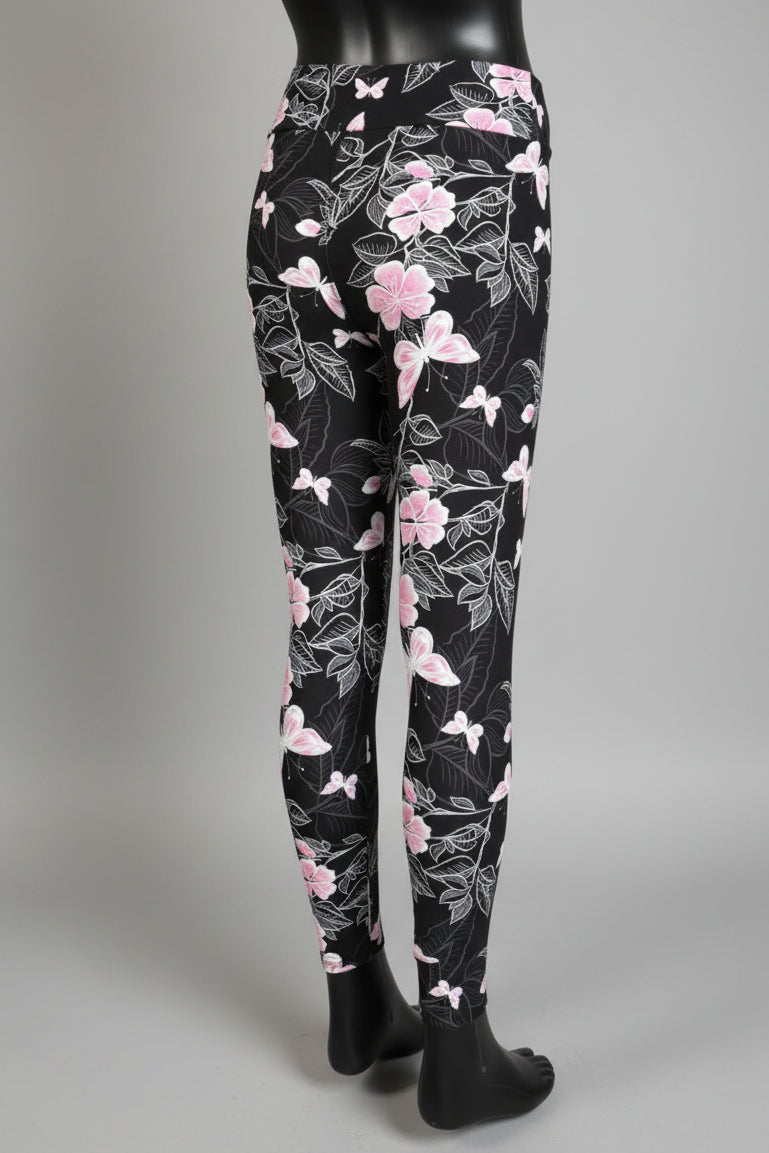 Flower & butterfly patterned leggings