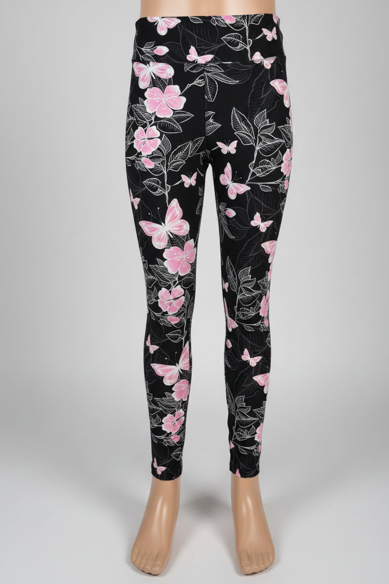 Flower & butterfly patterned leggings