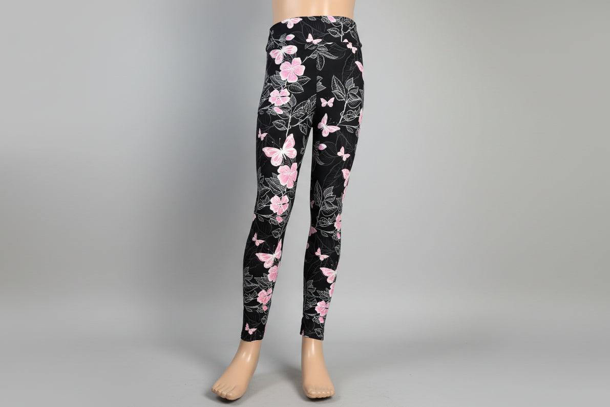Flower & butterfly patterned leggings
