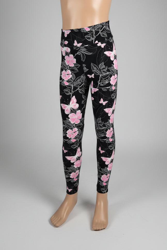 Flower & butterfly patterned leggings