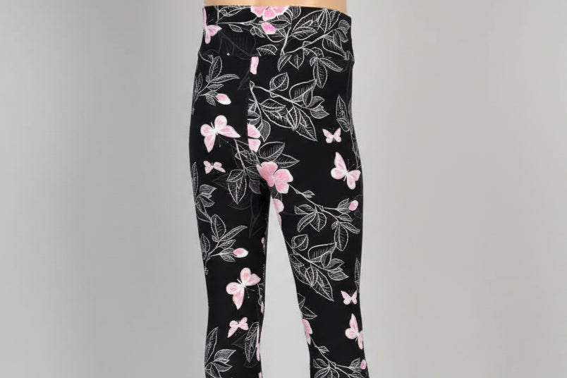 Flower & butterfly patterned leggings