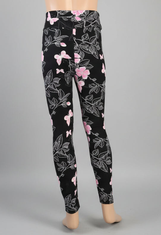 Flower & butterfly patterned leggings