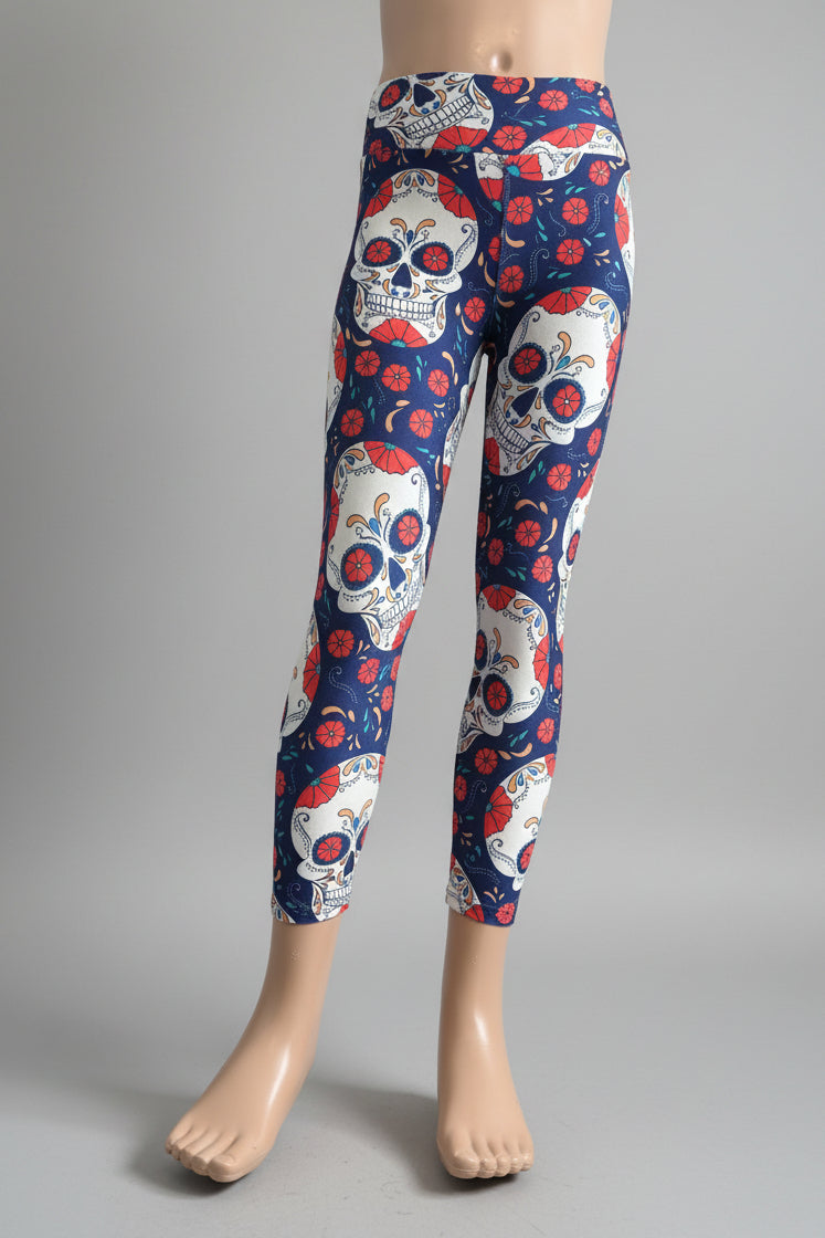 Flower Skulls soft touch leggings