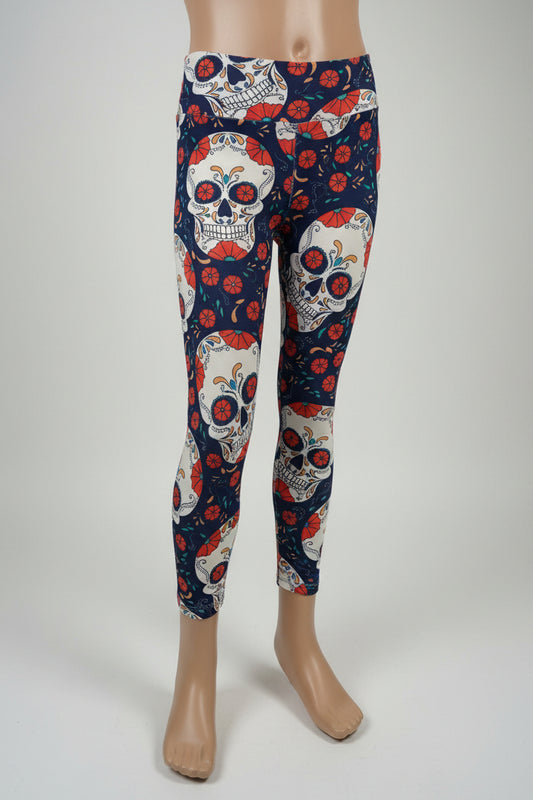 Flower Skulls soft touch leggings
