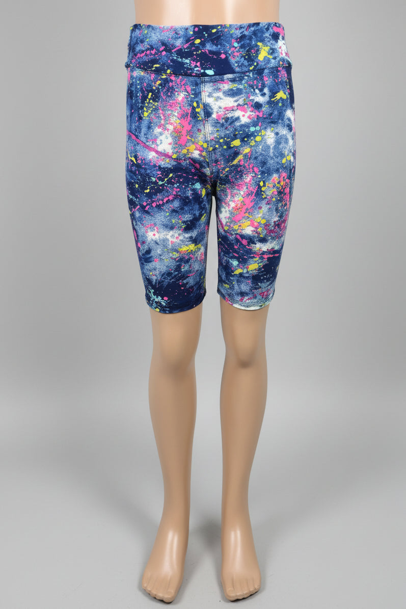 Funky splash design soft touch long shorts