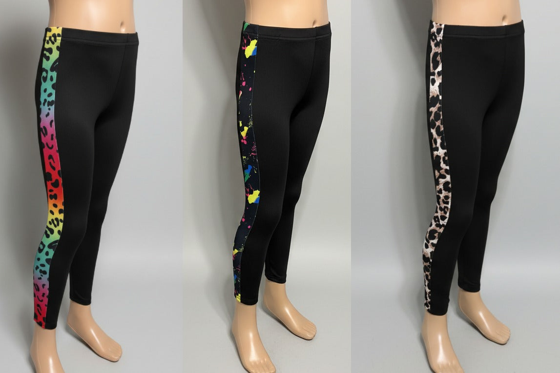 Funky pattern striped leggings