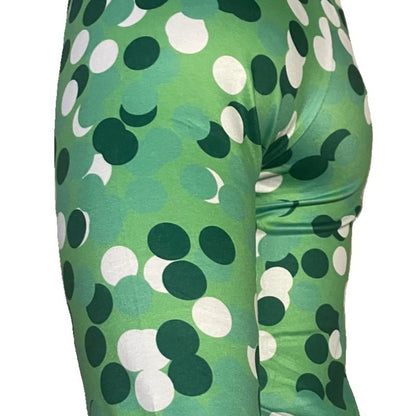Girls green dot design full length leggings