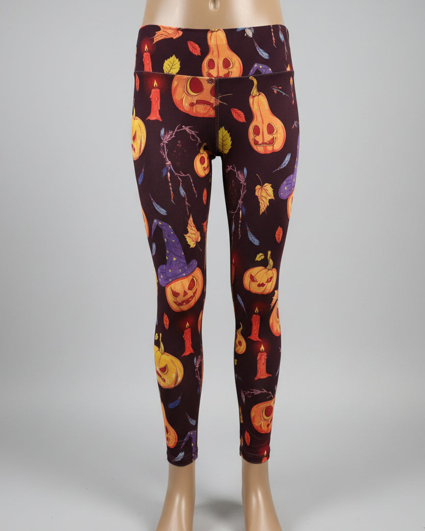 Grumpy Pumpkin Halloween inspired leggings