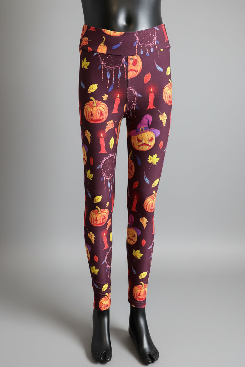 Grumpy Pumpkin Halloween inspired leggings
