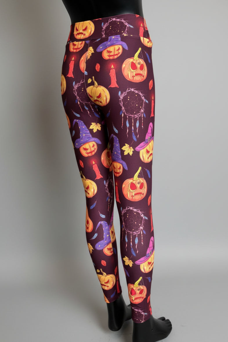 Grumpy Pumpkin Halloween inspired leggings