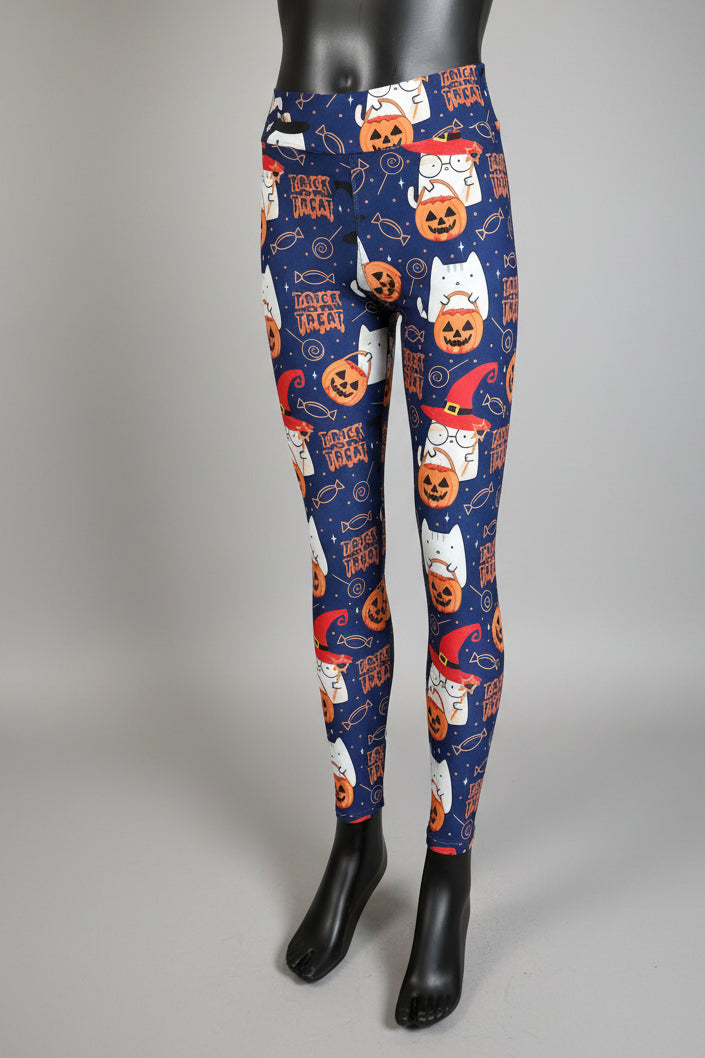 Trick or Treat cats Halloween inspired leggings