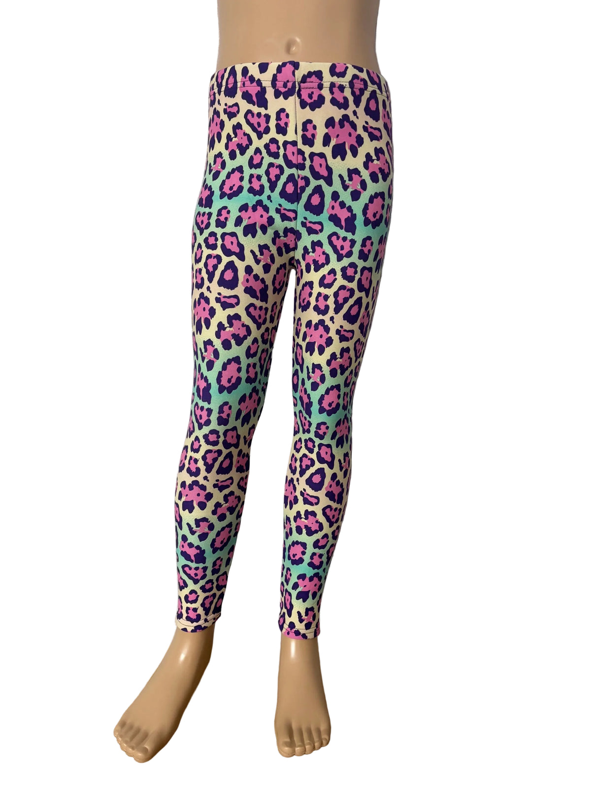 Bright leopard print fleece-lined leggings