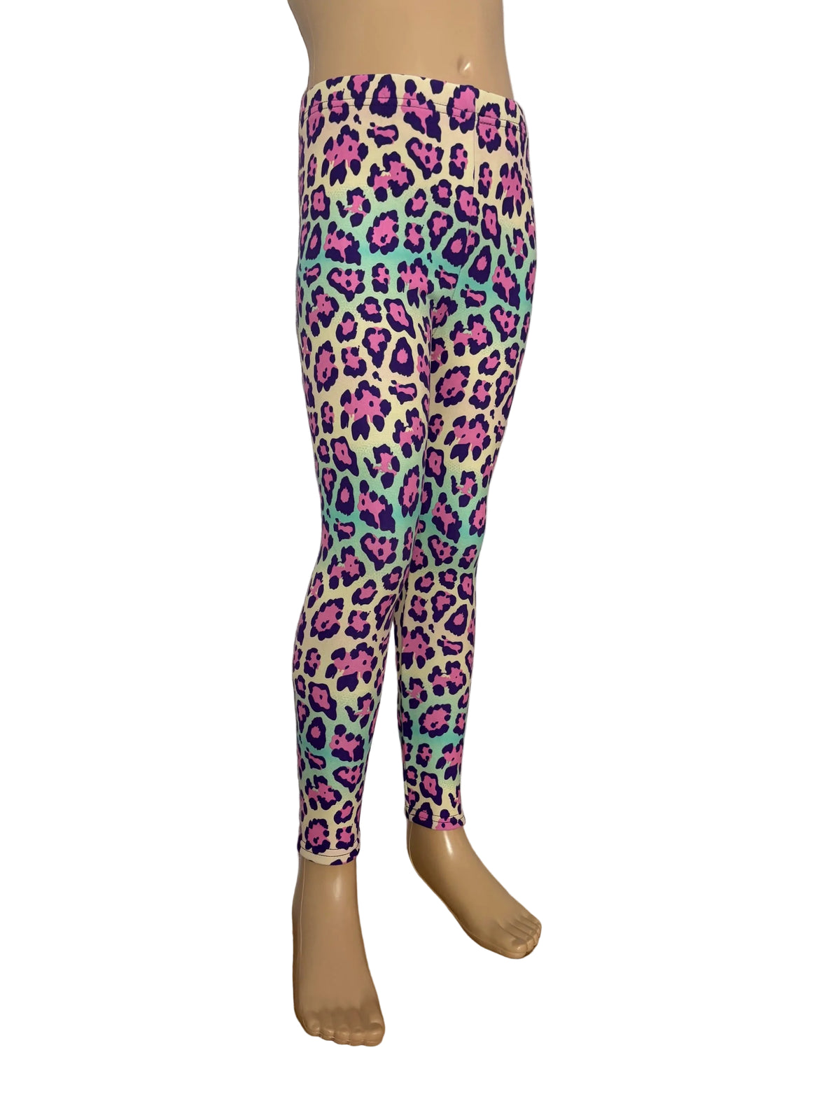 Bright leopard print fleece-lined leggings