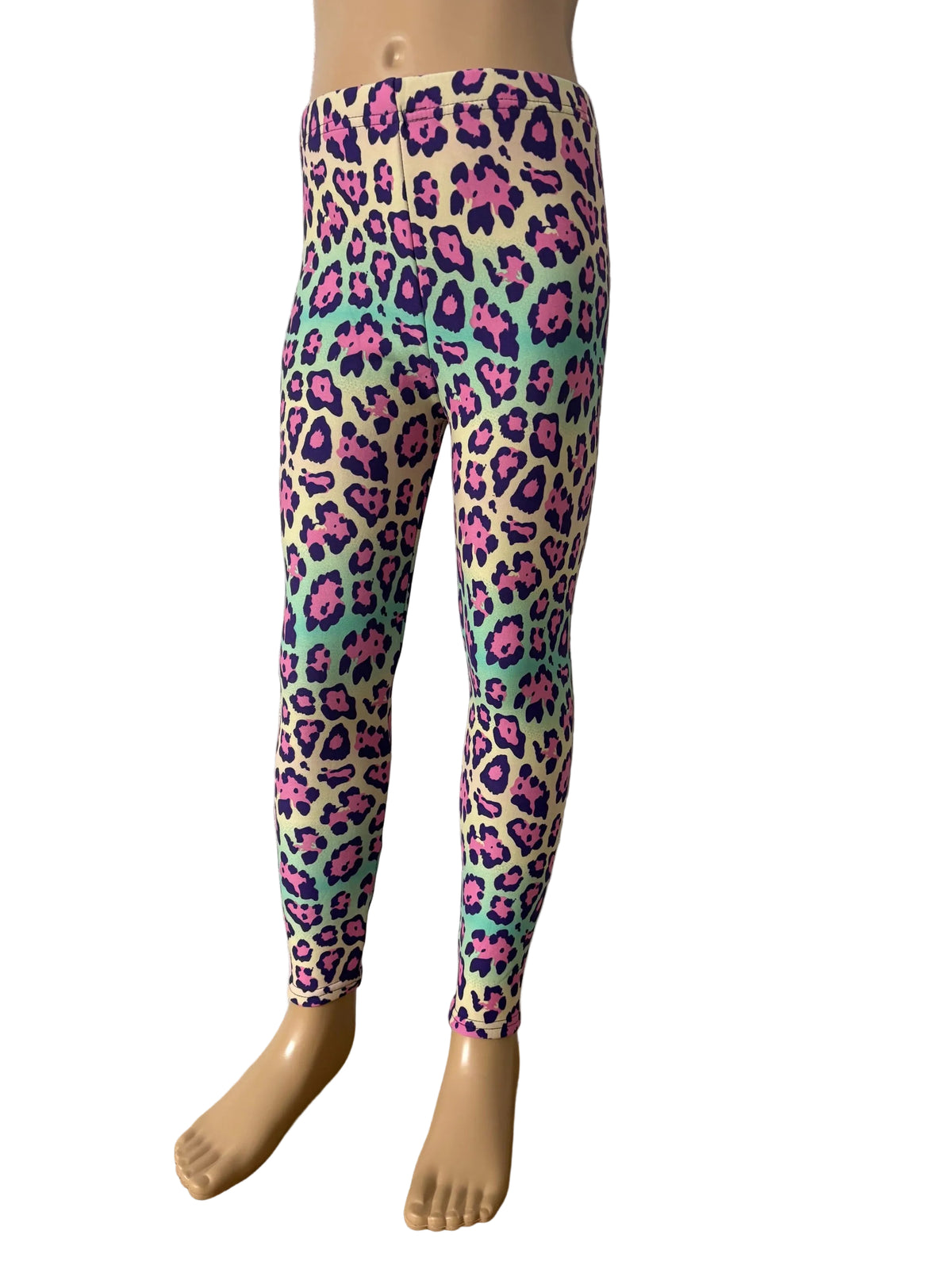 Bright leopard print fleece-lined leggings