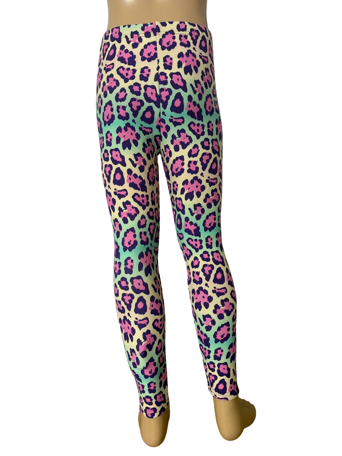 Bright leopard print fleece-lined leggings