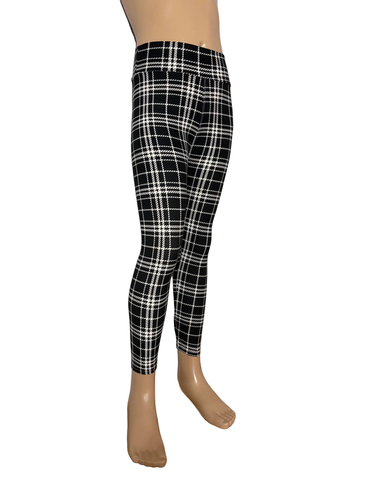 Full length, soft, high waisted plaid leggings