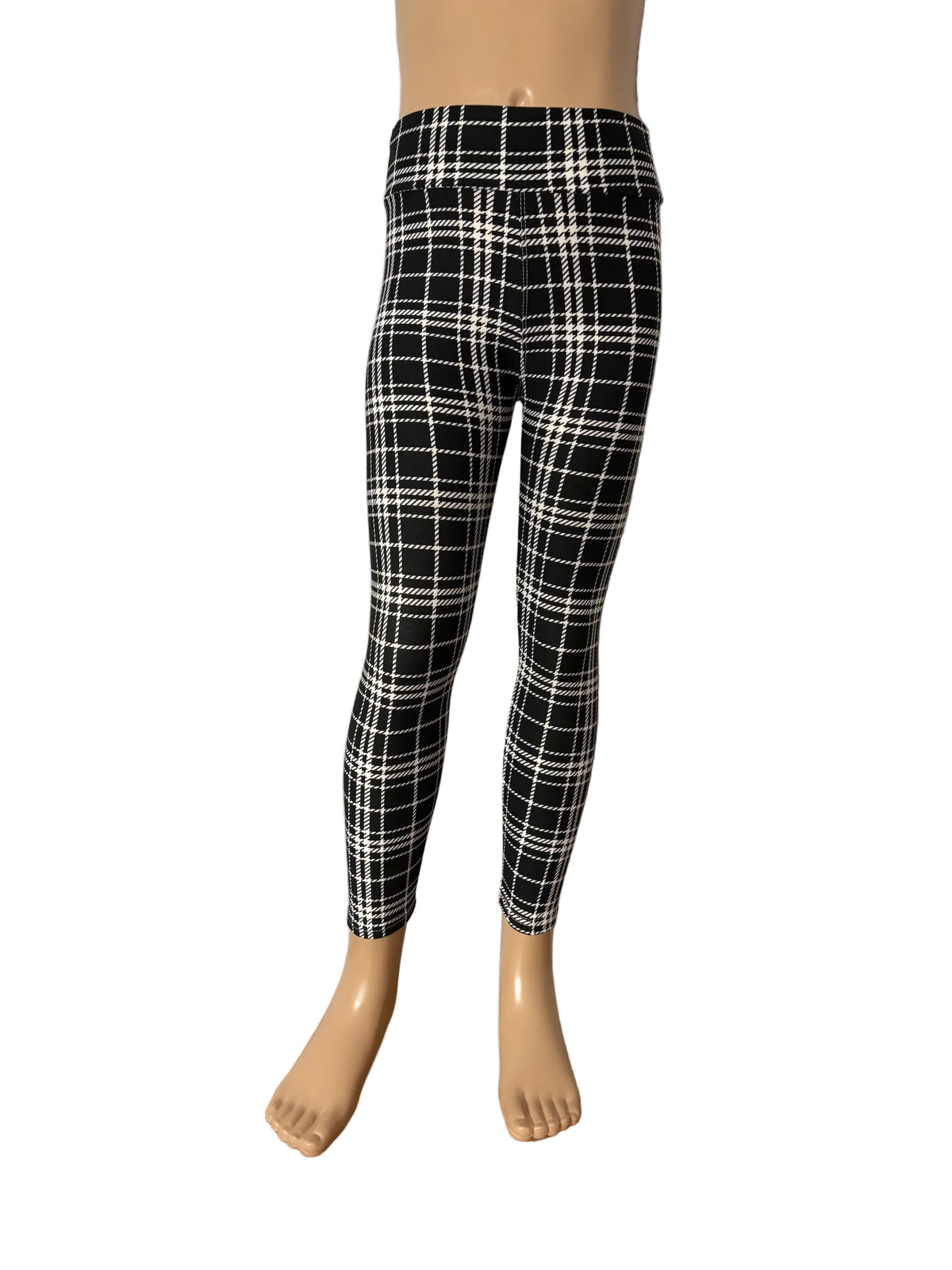 Full length, soft, high waisted plaid leggings