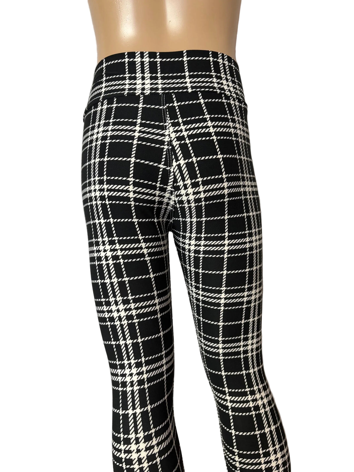 Full length, soft, high waisted plaid leggings