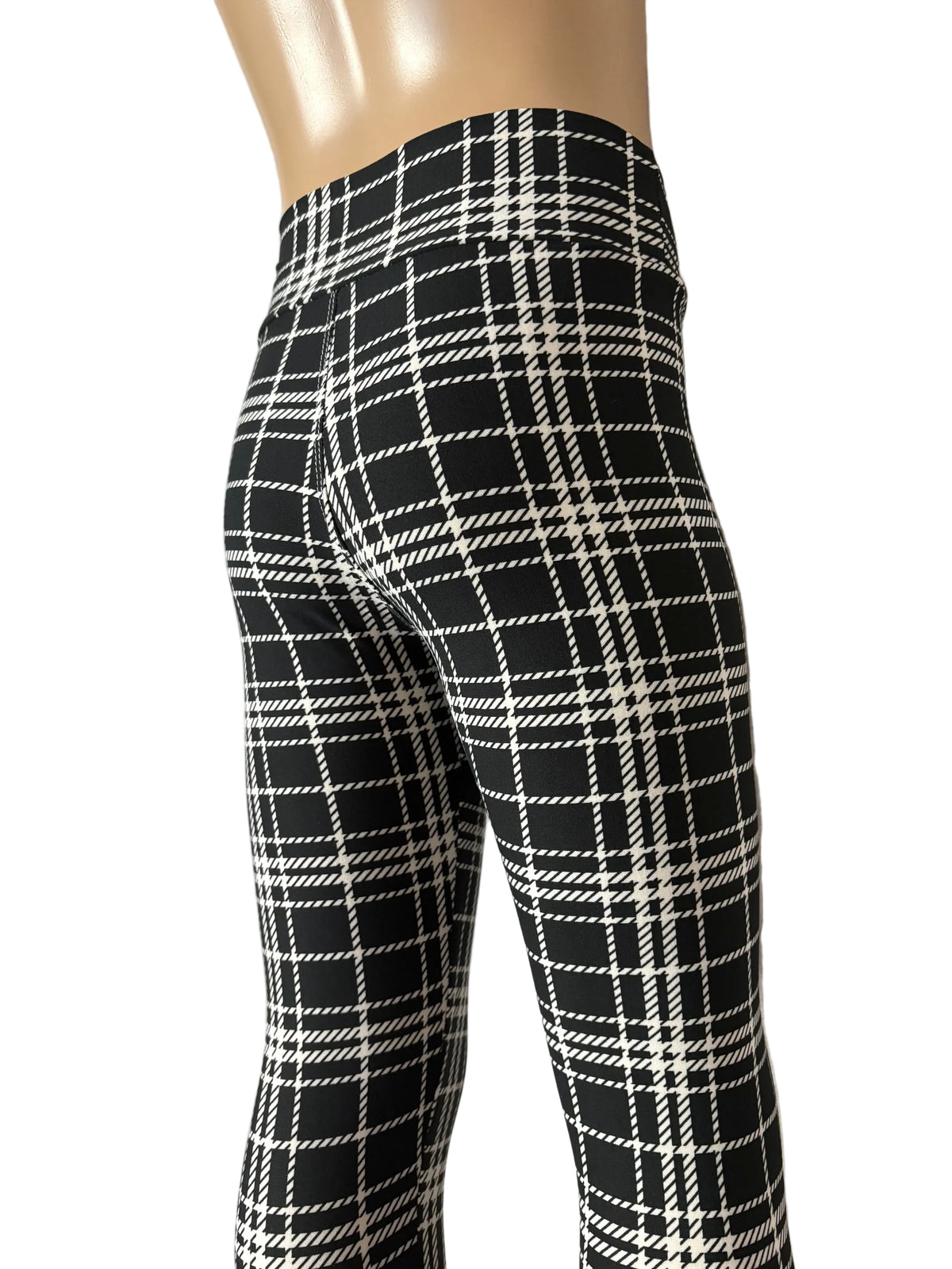 Full length, soft, high waisted plaid leggings
