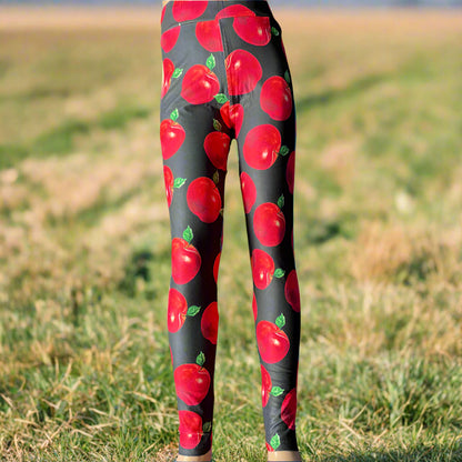 Apple design full length stretch leggings