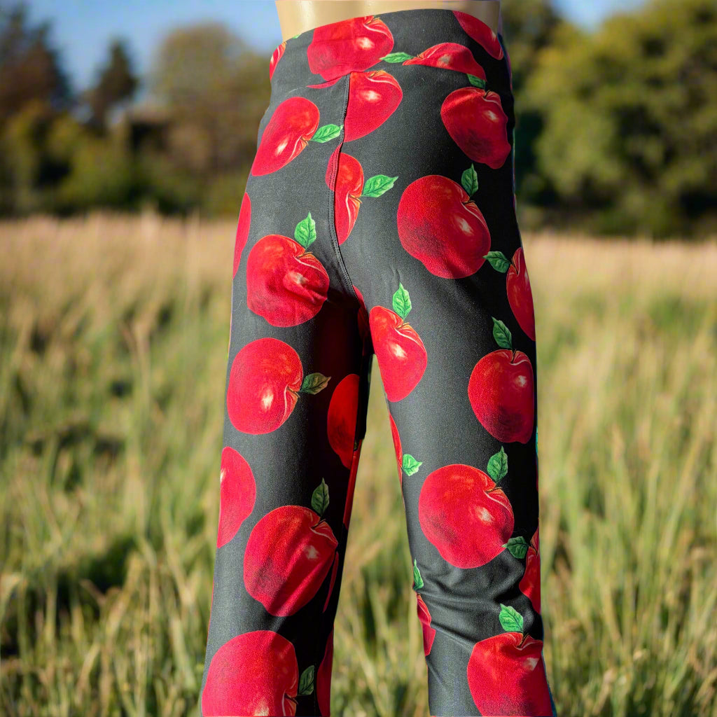 Apple design full length stretch leggings