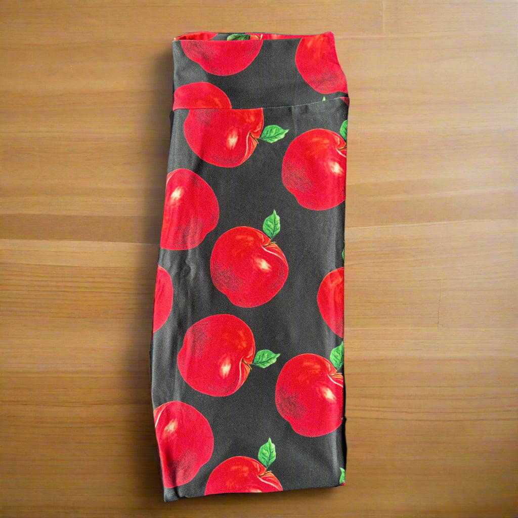 Apple design full length stretch leggings