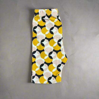 Retro circles patterned leggings, full length